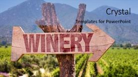  Presentation with winery - Slide deck with wineries - winery wooden sign with winery background and a light blue colored foreground