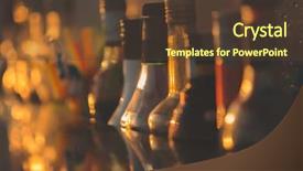  Presentation with alcoholic - Slides featuring wines spirits - alcoholic bottles in bar background and a tawny brown colored foreground