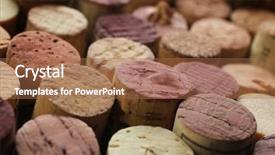  Presentation with cork - Colorful presentation enhanced with wines spirits - close up of a cork backdrop and a coral colored foreground