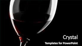  Presentation with spirits - PPT theme with wines spirits - red wine glass silhouette black background and a black colored foreground