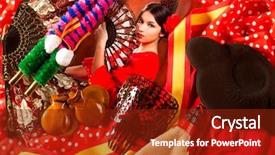  Presentation with espana - Presentation theme consisting of wineskins - flamenco woman with bullfighter background and a tawny brown colored foreground