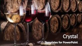  Presentation with cellar - Slide deck with winetasting at the wine cellar background and a wine colored foreground