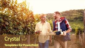 Presentation with father - Audience pleasing PPT layouts consisting of wineyard - family tradition smiling father backdrop and a tawny brown colored foreground