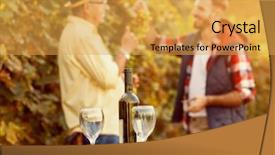  Presentation with vineyard - Slides enhanced with wineyard - wine bottle with wineglass background and a yellow colored foreground