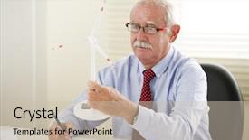  Presentation with wind turbines - Presentation having eco engineer projecting new areas background and a soft green colored foreground