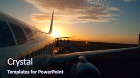  Presentation with aircraft - PPT layouts consisting of wing aircraft - sunset aicraft background and a wine colored foreground