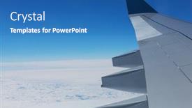  Presentation with altitude - Presentation theme enhanced with wing-aircraft-in-altitude-during background and a teal colored foreground