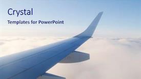  Presentation with airplane - Slide set enhanced with wing of airplane from window background and a light blue colored foreground