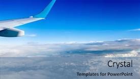  Presentation with aircraft - PPT theme featuring wing of an aircraft background and a seafoam green colored foreground