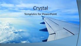  Presentation with airplane - Presentation design having wing of an airplane flying background and a light blue colored foreground