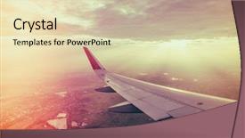  Presentation with effect - Presentation design with wing of an airplane flying background and a soft green colored foreground