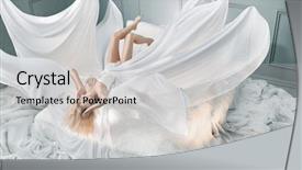  Presentation with girl in red dress - Audience pleasing presentation theme consisting of wing up people - beautiful girl in blowing dress backdrop and a light gray colored foreground