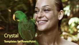  Presentation with parrot - Slides featuring wing up people - sensual blonde beauty posing background and a  colored foreground