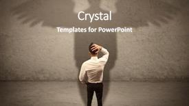  Presentation with giving to god - PPT theme having wing up people - successful businessman holding a briefcase background and a coral colored foreground