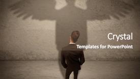  Presentation with giving - Audience pleasing PPT layouts consisting of wing up people - successful businessman holding a briefcase backdrop and a violet colored foreground