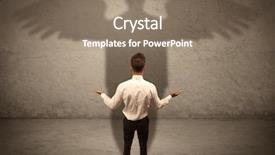  Presentation with giving - Colorful slide set enhanced with wing up people - successful businessman holding a briefcase backdrop and a coral colored foreground