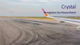  Presentation with runway - Slide set consisting of wing while breaking during landing on runway background and a lemonade colored foreground