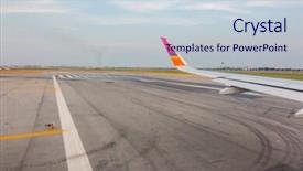  Presentation with runway - Audience pleasing theme consisting of wing while breaking during landing on runway backdrop and a lemonade colored foreground