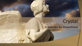  Presentation with democracy - Colorful presentation theme enhanced with winged figure of democracy in front of union station in washington dc at sunset backdrop and a coral colored foreground