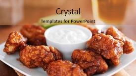  Presentation with bbq chicken - Amazing PPT theme having wings - boneless buffalo bbq chicken wngs backdrop and a gold colored foreground
