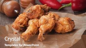  Presentation with food chicken - Colorful PPT layouts enhanced with wings classic american fast food backdrop and a  colored foreground