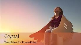  Presentation with dream sky - Presentation theme having wings of a bird dream background and a red colored foreground