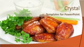  Presentation with blue cheese - Audience pleasing PPT layouts consisting of buffalo chicken wings with blue backdrop and a cream colored foreground