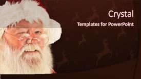  Presentation with maroon - Theme enhanced with winking against maroon reindeer pattern background and a  colored foreground