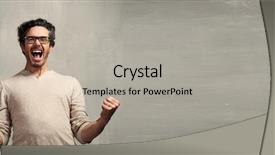  Presentation with winner - Colorful slides enhanced with winner - happy man backdrop and a light gray colored foreground