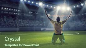  Presentation with champion - Amazing slide deck having winner - he is the champion backdrop and a tawny brown colored foreground