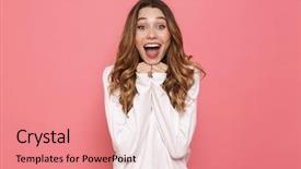  Presentation with winner - Amazing presentation theme having winner - portrait of an excited young backdrop and a coral colored foreground