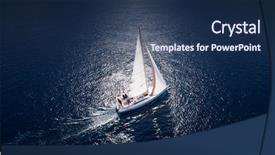  Presentation with drone - Cool new theme with winner - sailing ship yachts with white backdrop and a ocean colored foreground