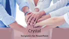  Presentation with victory team - Slide deck enhanced with company winner - success and winning concept background and a coral colored foreground