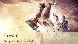  Presentation with winner - PPT layouts having blue - asymmetry - paper cards abstraction background and a light blue colored foreground.