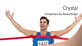  Presentation with finish line - Slides having winner athlete crossing finish line background and a white colored foreground