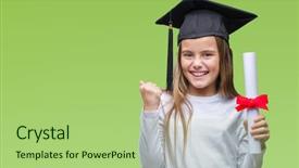  Presentation with swimming beautiful girl swims underwater - Cool new slides with winner certificate - young beautiful girl wearing graduate backdrop and a mint green colored foreground