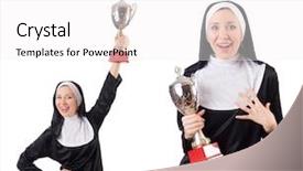  Presentation with winner cup - Presentation consisting of winner cup isolated on white background and a white colored foreground