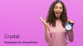  Presentation with woman hands raised to sky - Theme having winner expression celebrating victory screaming background and a  colored foreground