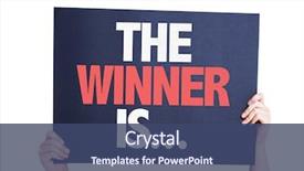  Presentation with winner - Slide set featuring winner is card isolated background and a ocean colored foreground