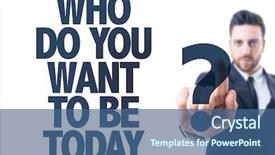  Presentation with today - Slide set featuring winner people - business man pointing the text background and a ocean colored foreground