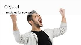  Presentation with successful - Colorful slides enhanced with winner people - successful young latin man backdrop and a white colored foreground