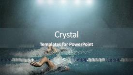  Presentation with competive swimming - PPT theme consisting of winner people - swimming in waterpool background and a ocean colored foreground