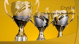  Presentation with winning - Slide deck enhanced with winner-podium-sports-symbols-winning background and a gold colored foreground