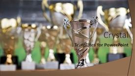  Presentation with winning - Colorful slide deck enhanced with winner-podium-sports-symbols-winning backdrop and a coral colored foreground