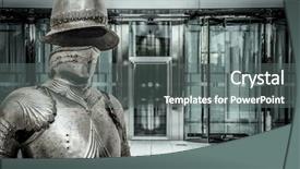  Presentation with spam - Cool new slide deck with winner shield - spam medieval armor protecting backdrop and a  colored foreground