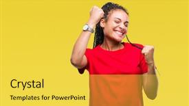  Presentation with knitting african american - Theme consisting of winners - young braided hair african american background and a yellow colored foreground