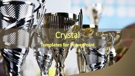  Presentation with white gold award - Presentation consisting of winners award on white background and a tawny brown colored foreground