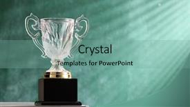  Presentation with trophy - Audience pleasing presentation design consisting of front of blackboard with light backdrop and a seafoam green colored foreground