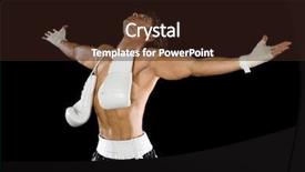  Presentation with fight two boxer boxing - Audience pleasing presentation theme consisting of winners celebration - boxer celebrating backdrop and a  colored foreground