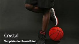  Presentation with basketball - Slide set featuring winners circle - african american basketball player background and a dark gray colored foreground